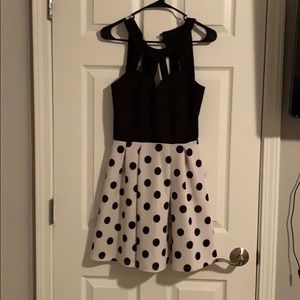 Black and white polka dot dress